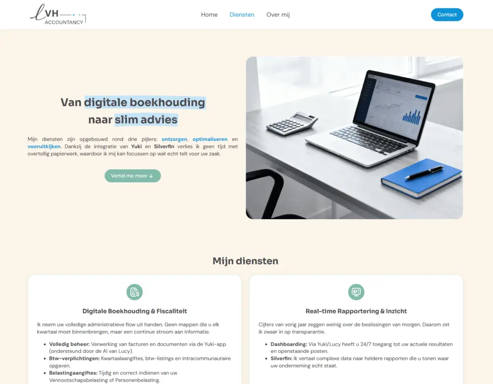 LVH accoutancy BV - Diensten pagina